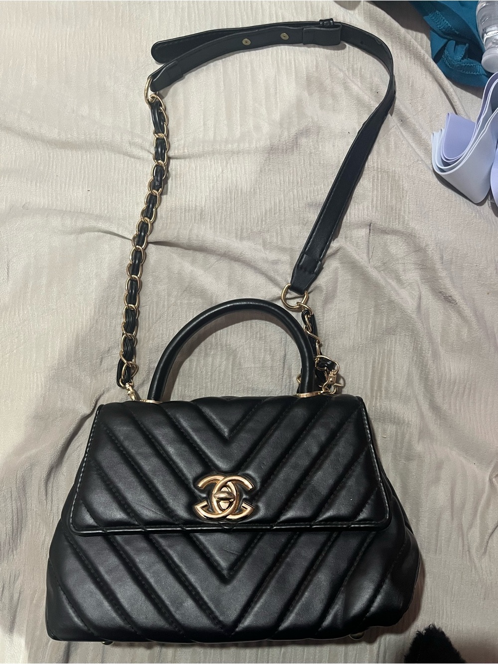 Black double C bag